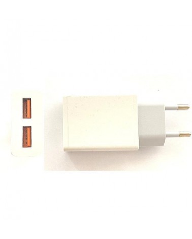 Adaptador de carregamento 230V 2 1A Branco com 2 portas USB