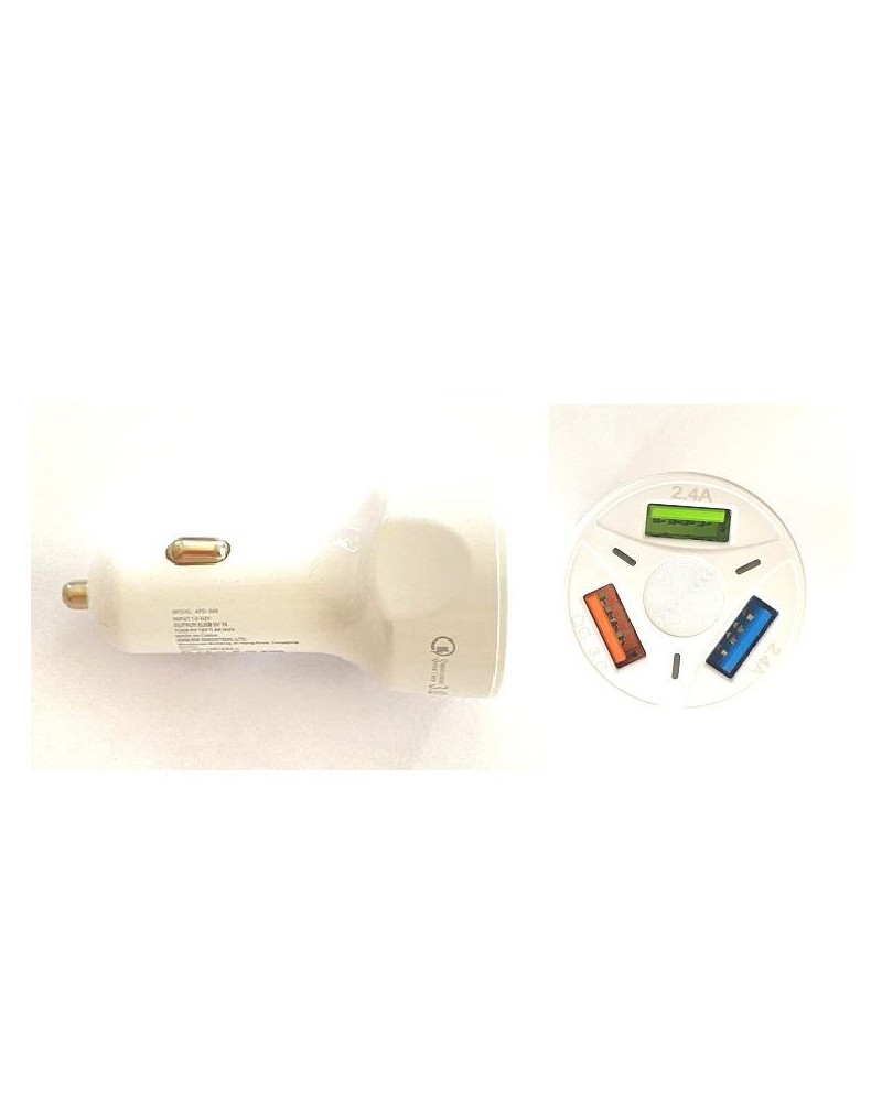 Adaptador de Carga para el Coche Blanco 7A con 3 puertos USB