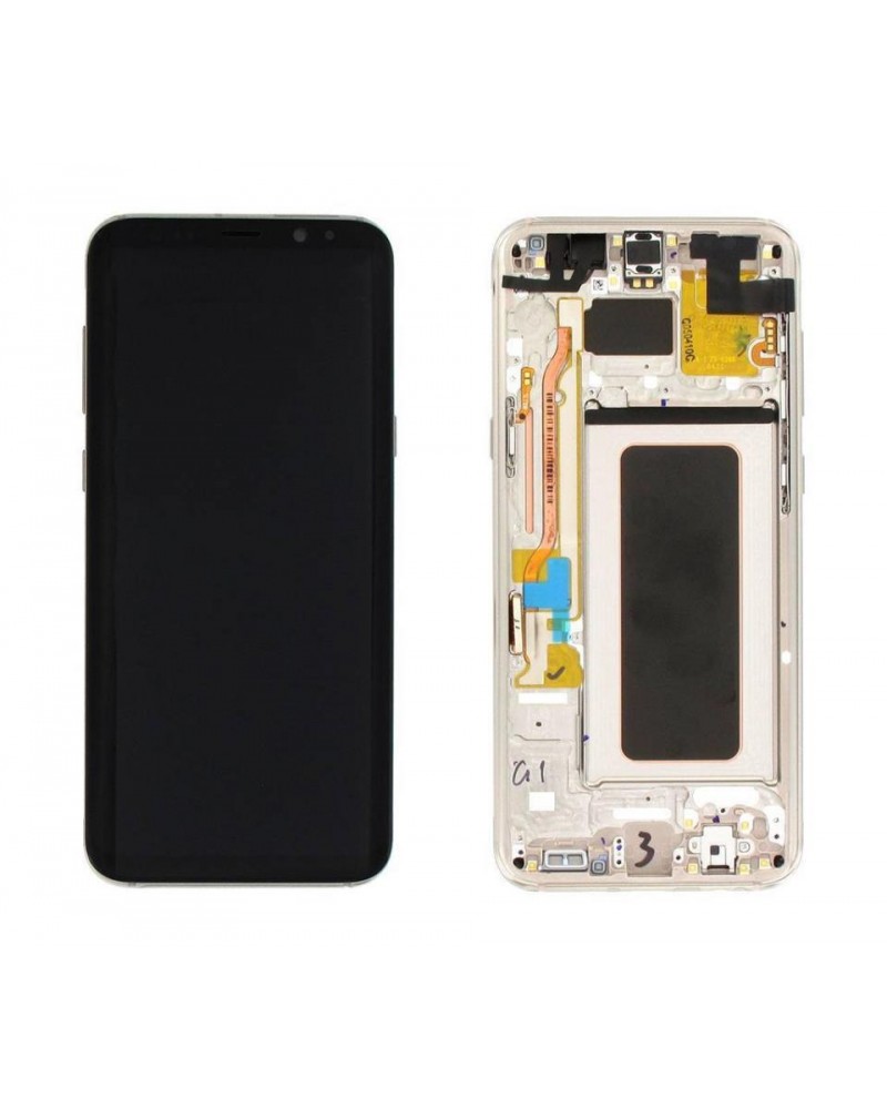 LCD and Touch Screen with Gold Frame for Samsung Galaxy S8 Plus G955