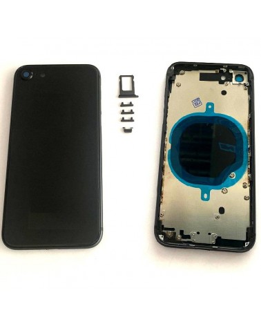 Carcasa Central con Tapa Trasera para Iphone 8 Negro