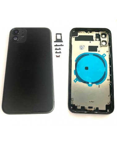 Caixa central preta para Iphone 11 com tampa traseira