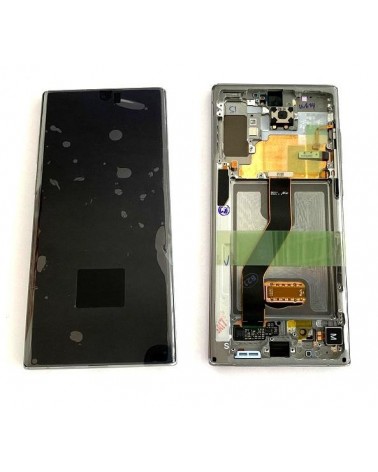 Pantalla LCD y Tactil con Marco Plata para Samsung Galaxy Note 10  Plus N975   Service Pack  