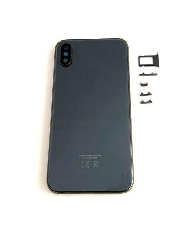 Iphone X Centre Chassis or Case with Cover - Black