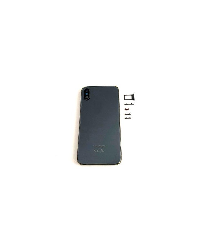 Iphone X Centre Chassis or Case with Cover - Black