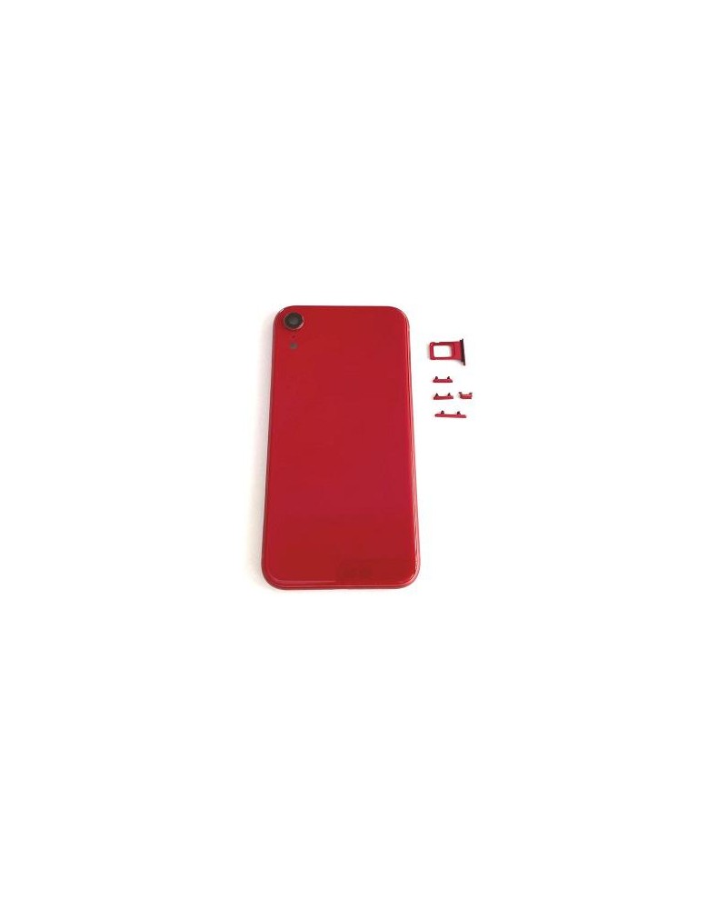 Capa ou chassis central com tampa para Iphone XR - Vermelho