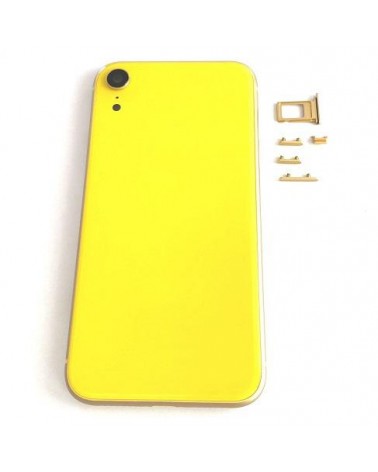 Capa ou chassis central com tampa para Iphone XR - Amarelo