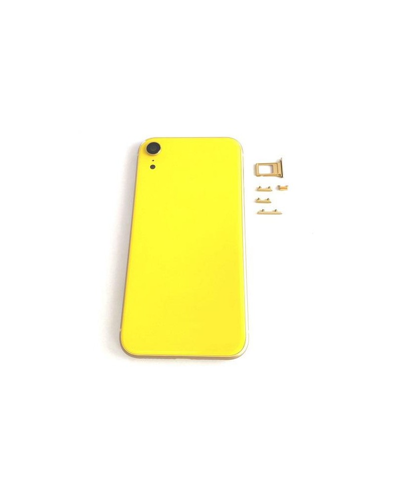 Capa ou chassis central com tampa para Iphone XR - Amarelo