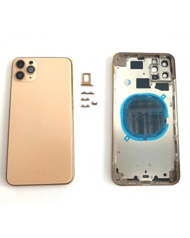 Chasis Central O Carcasa Con Tapa Para Iphone 11 Pro Max - Dorado