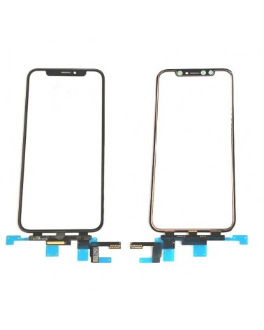 Cristal Negro   Tactil Digitalizador para Iphone X  Flex Corto 