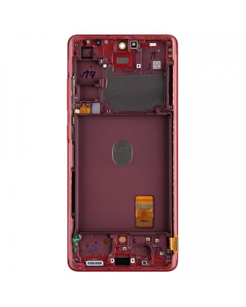 Pantalla LCD Y Táctil con Marco Rojo Para Samsung Galaxy S20 FE 4G G780 Cloud Red   Service Pack  