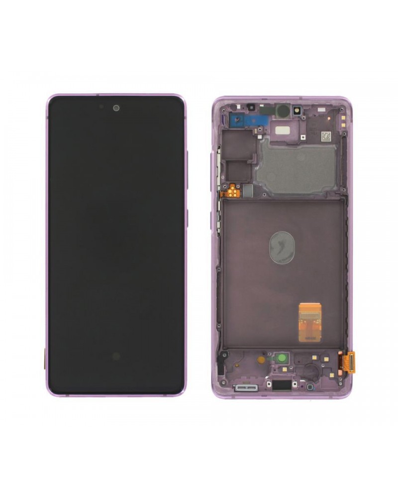 LCD e ecrã tátil com moldura roxa para Samsung Galaxy S20 FE 4G G780 Cloud Lavender Service Pack