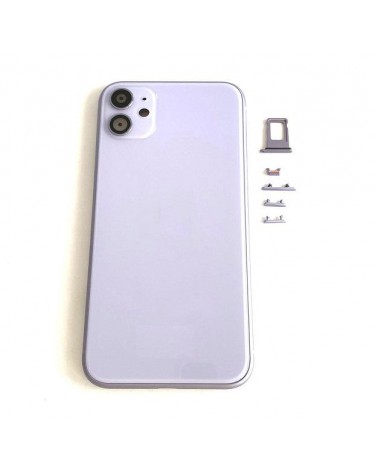 Central Chassis Or Case With Cover For Iphone 11 - Purple