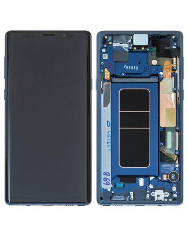 Pantalla LCD y Tactil con Marco Azul para Samsung Galaxy Note 9 N960 -  Service Pack 