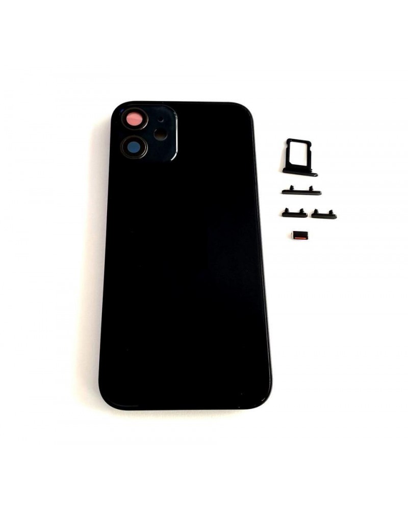 Capa ou chassis central para Iphone 12 Mini com tampa traseira - Preto