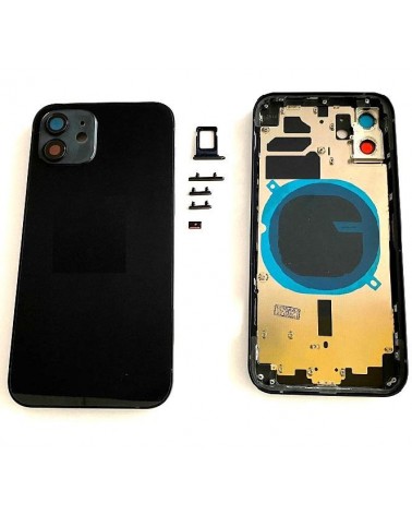 Central Chassis Or Housing With Cover For Iphone 12 - Black