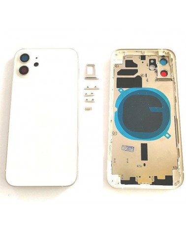 Central Chassis Or Case With Cover For Iphone 12 - White