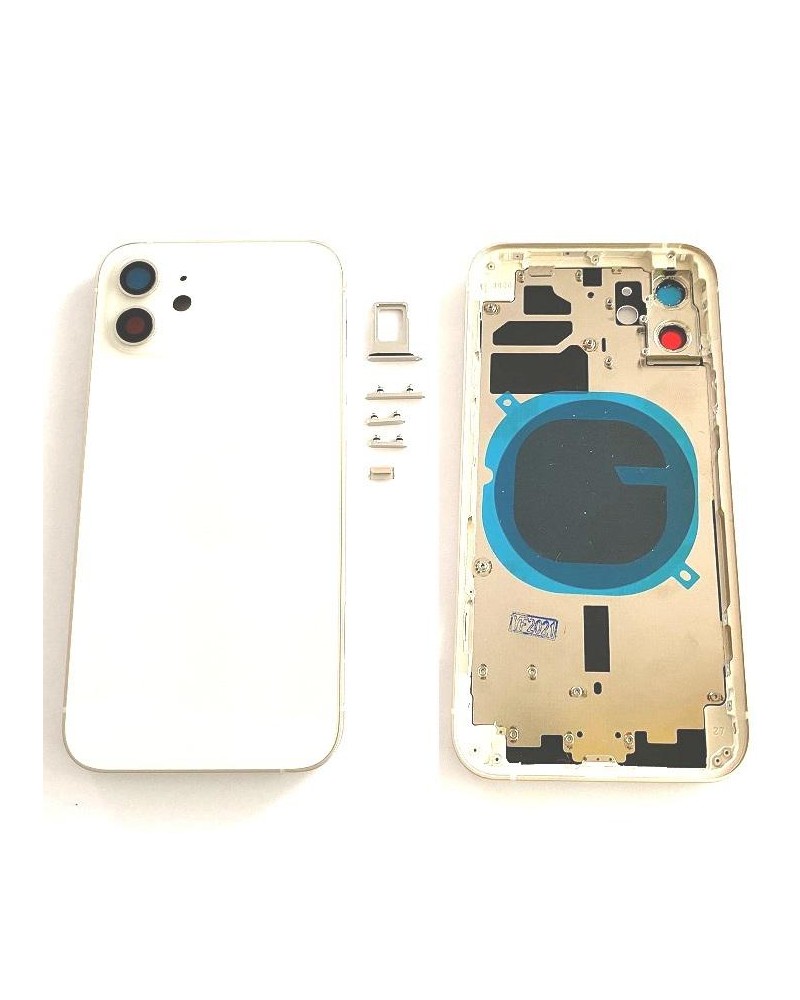 Central Chassis Or Case With Cover For Iphone 12 - White