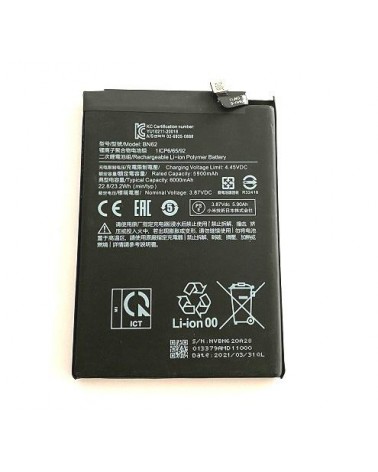 Bateria BN62 para Xiaomi Poco M3 Xiaomi Redmi 9T 6000 mah