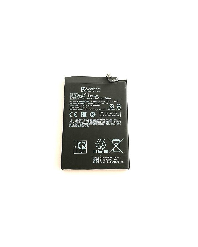 Bateria BN62 para Xiaomi Poco M3 Xiaomi Redmi 9T 6000 mah