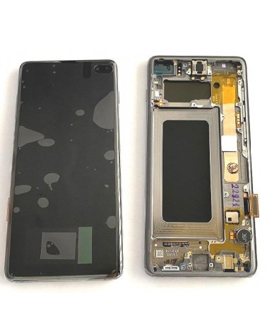 Pantalla LCD y Tactil con Marco Negro para Samsung Galaxy S10 Plus G975F   Service Pack  