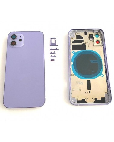 Central Chassis Or Case With Cover For Iphone 12 - Mauve - Lilac