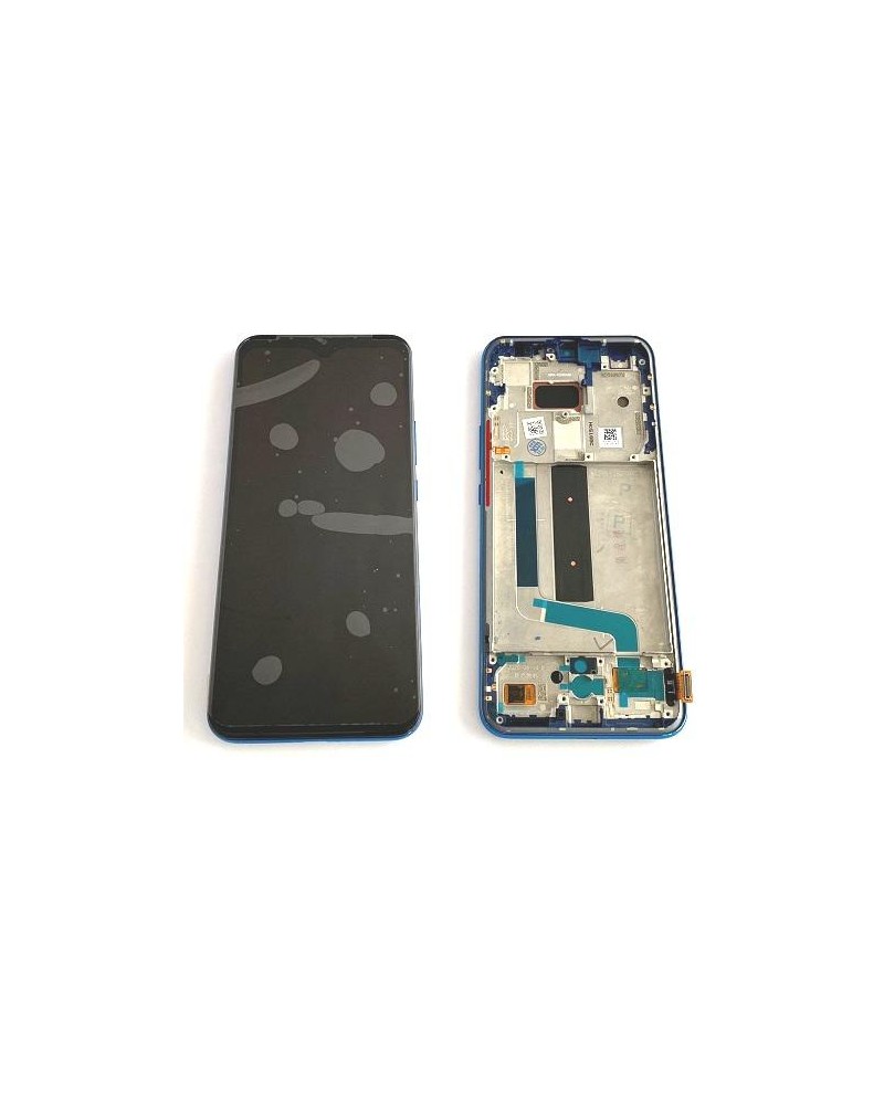 Pantalla LCD y Tactil con Marco Azul para Xiaomi Mi 10 Lite 5G M2002J9G Negra   Calidad OLED  