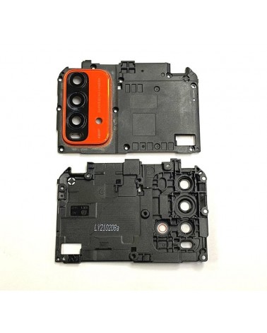 Carcasa de sujeccion con Lente para Xiaomi Redmi 9T  M2010J19SG  M2010J19SY - Naranja