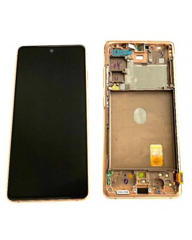 LCD e ecrã tátil com moldura Laranja para Samsung Galaxy S20 FE 4G G780 S20 FE 5G G781 Laranja Service Pack