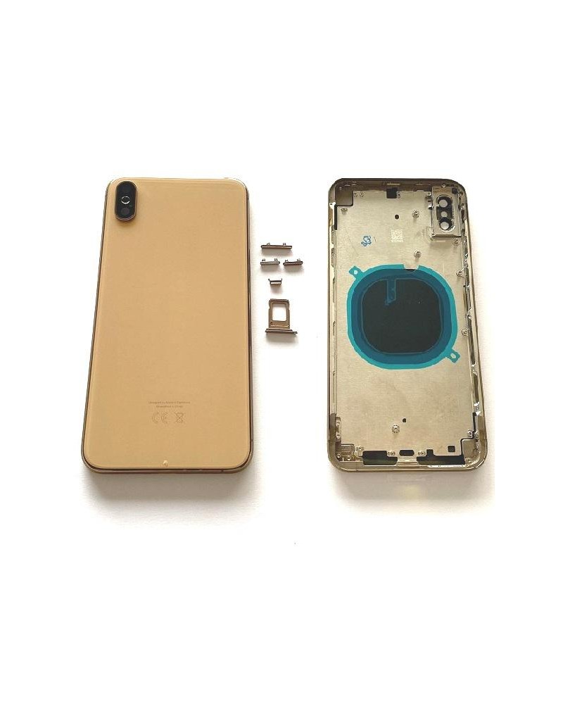 Centre Case Or Chassis With Back Cover For Iphone Xs Max - Gold