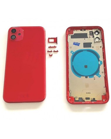 Carcasa Central O Chasis Con Tapa Trasera Para Iphone 11 - Rojo