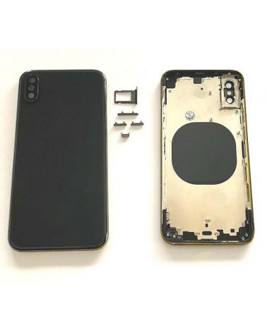 Chasis Central O Carcasa Con Tapa Para Iphone XS - Negro