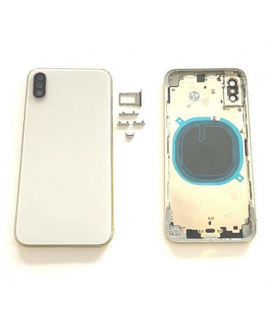 Central Chassis Or Case With Cover For Iphone XS - White