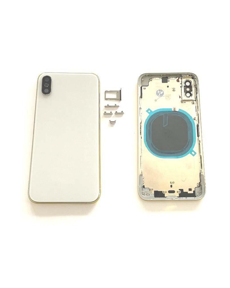 Central Chassis Or Case With Cover For Iphone XS - White