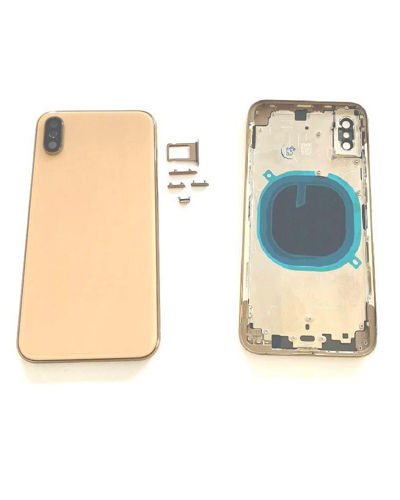 Iphone XS Centre Chassis Or Case With Cover - Gold/Gold