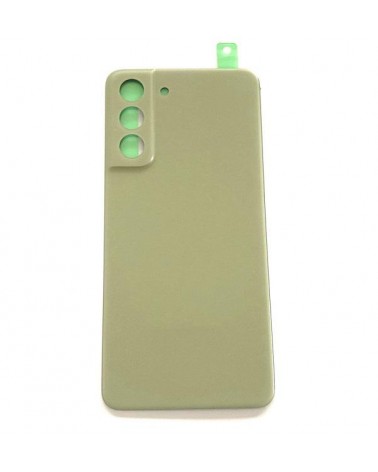 Tampa traseira da bateria com adesivo para Samsung Galaxy S21 FE S21FE G990 - Verde