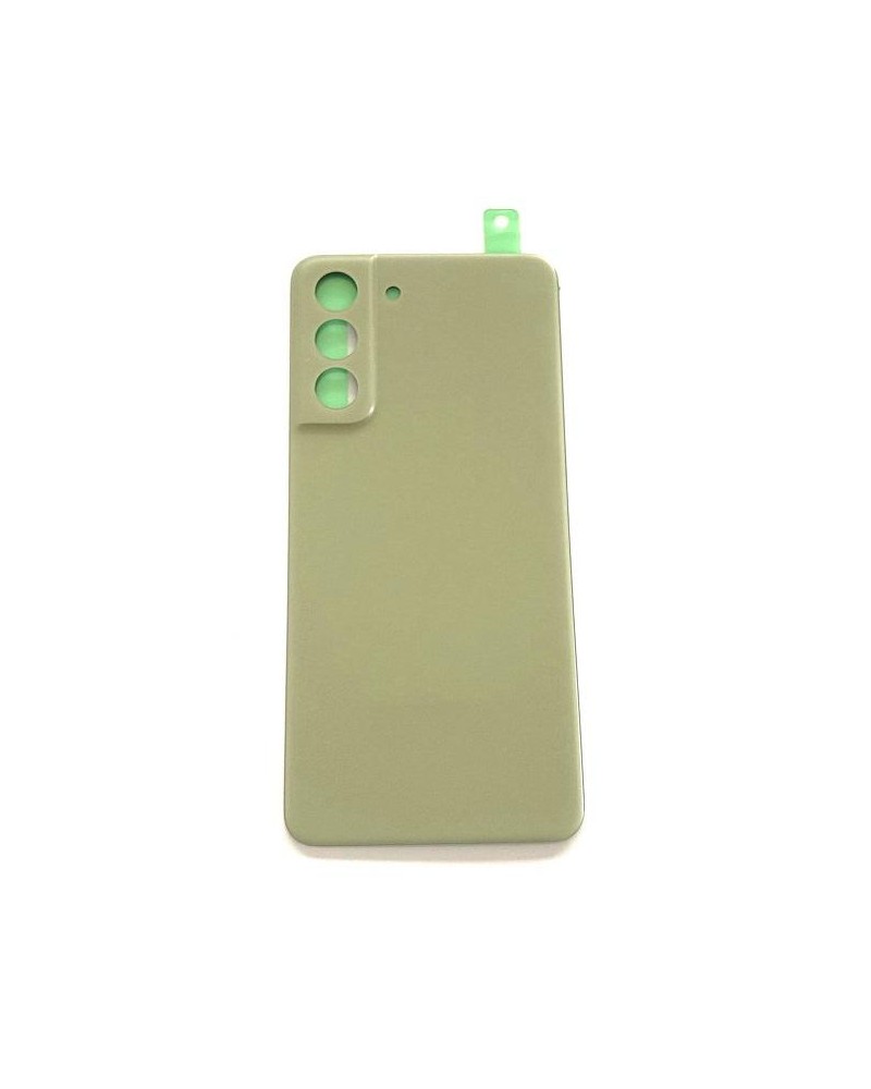 Tampa traseira da bateria com adesivo para Samsung Galaxy S21 FE S21FE G990 - Verde