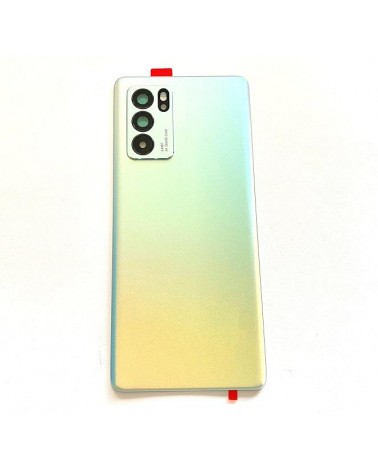 Rear Battery Cover for Oppo Reno 6 Pro 5G PEPM00 CPH2249 CPH2249 - With Lens and Adhesive - Silver