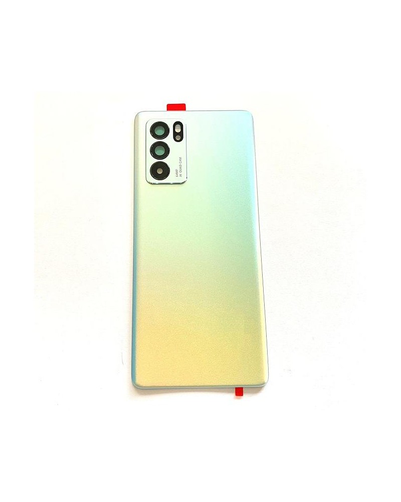 Tapa Trasera de Bateria  para Oppo Reno 6 Pro 5G PEPM00  CPH2249 - Con Lente y adhesivo - Plata