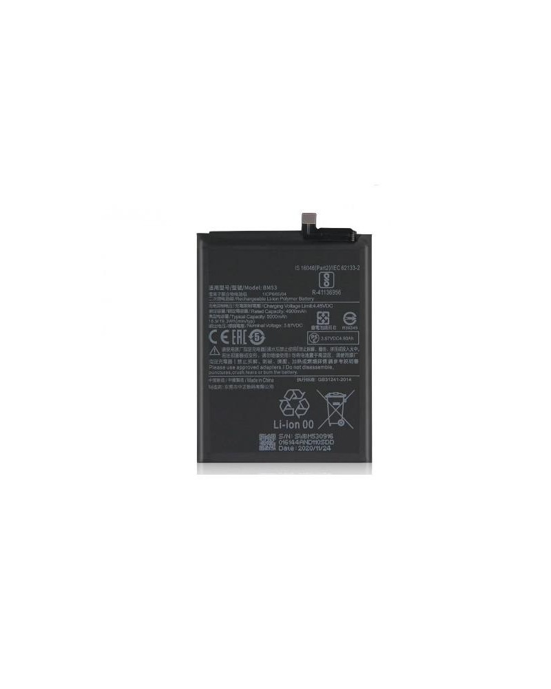 Bateria BM53 4900mAh para Xiaomi Mi 10T Mi 10T Pro M2007J3SY M2007J3SG