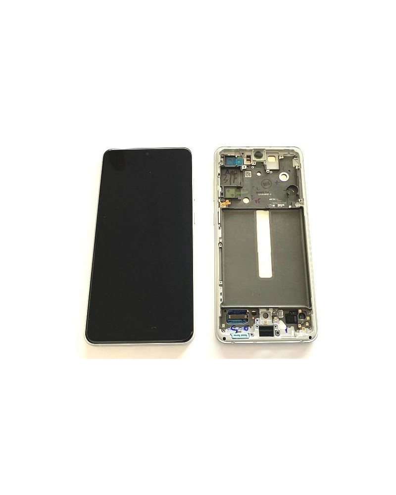 LCD e ecrã tátil com moldura branca para Samsung Galaxy S21 FE S21FE S21FE G990B Service Pack