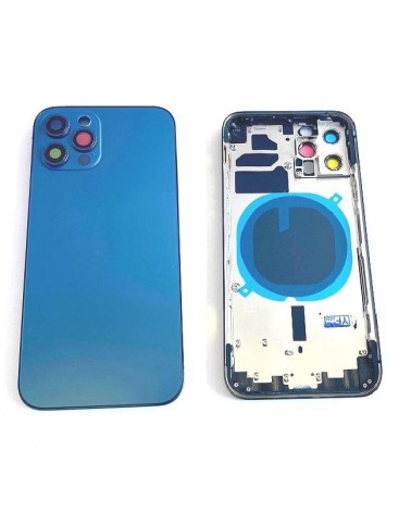 Centre Case Or Chassis With Back Cover For Iphone 12 Pro Max - Blue