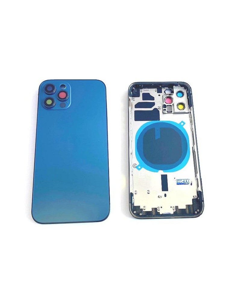 Centre Case Or Chassis With Back Cover For Iphone 12 Pro Max - Blue