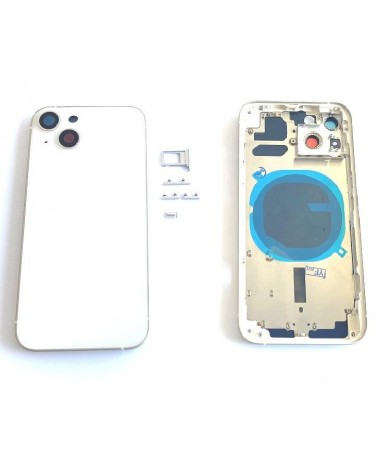 Centre Case Or Chassis With Back Cover For Iphone 13 - White