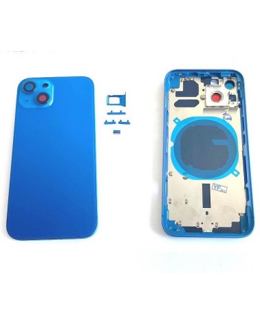 Capa central ou chassis com tampa traseira para Iphone 13 - Azul