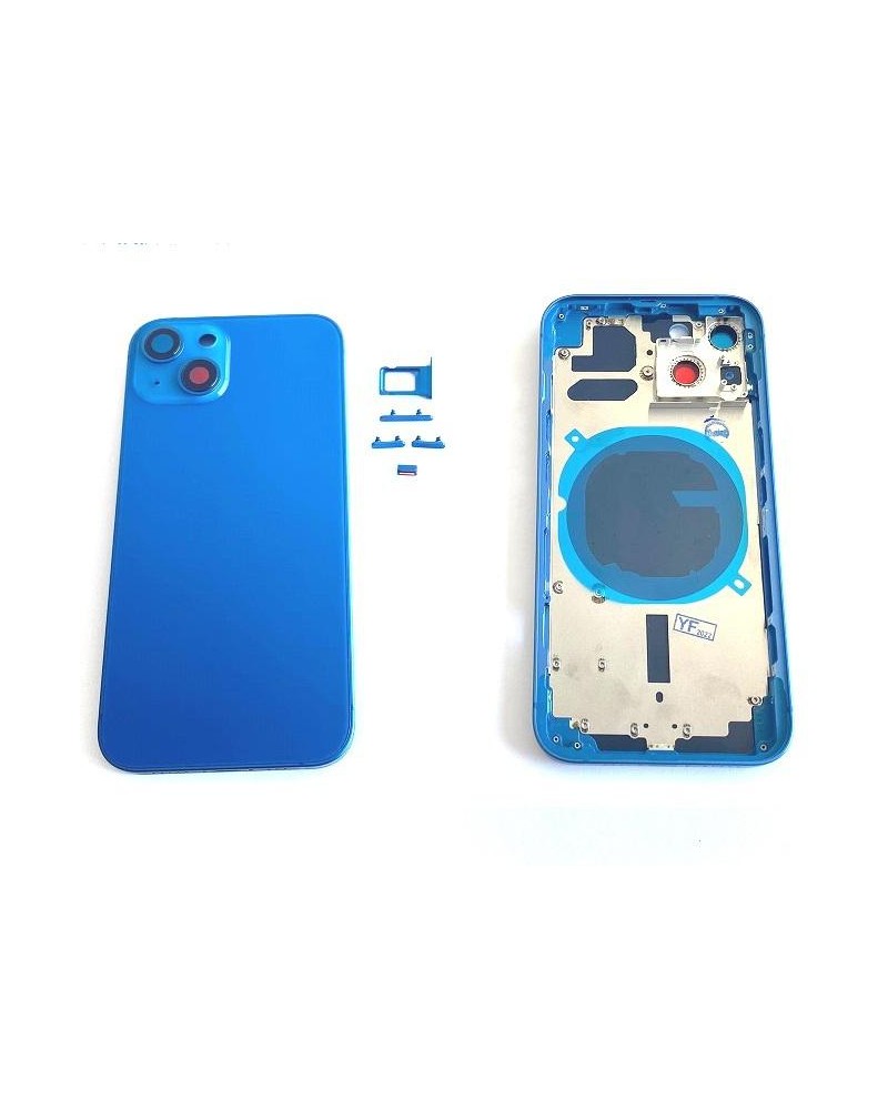 Capa central ou chassis com tampa traseira para Iphone 13 - Azul