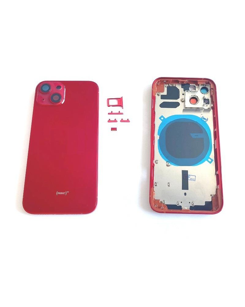 Caixa central ou chassis com tampa traseira para Iphone 13 - Vermelho