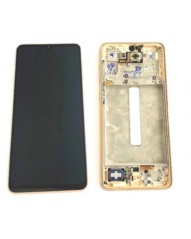 LCD and Touch Screen with Peach Gold Frame for Samsung Galaxy A33 5G A336B Service Pack