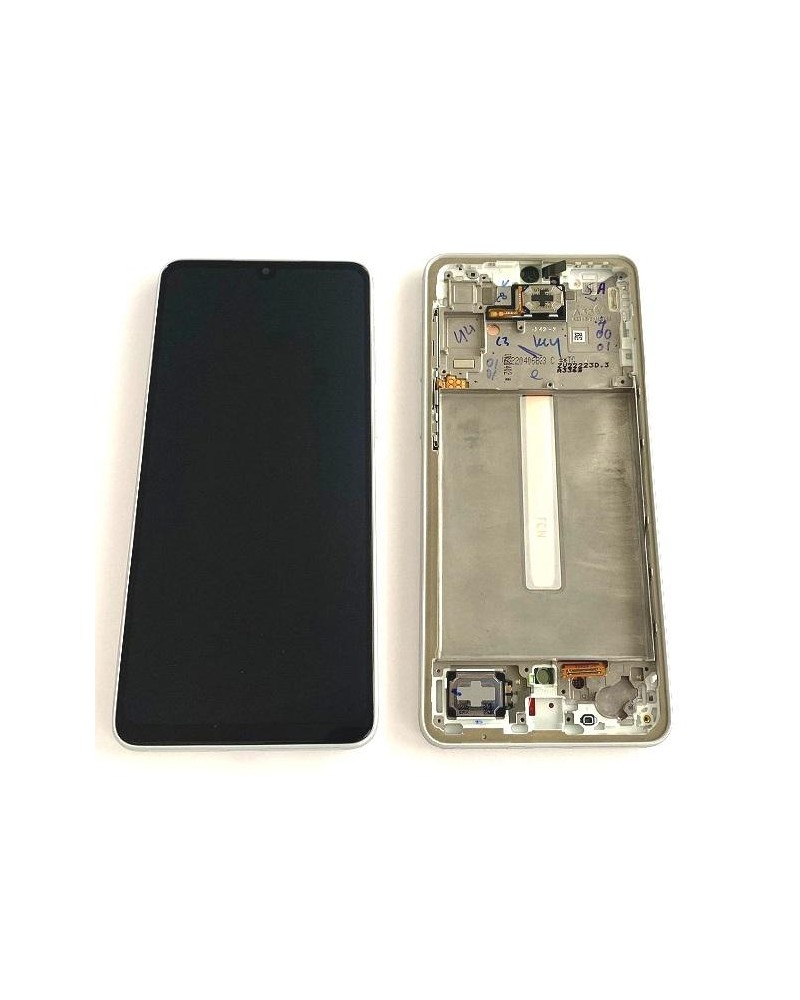 Pantalla LCD y Tactil con Marco Blanco Plata para Samsung Galaxy A33 5G A336B   Service Pack  