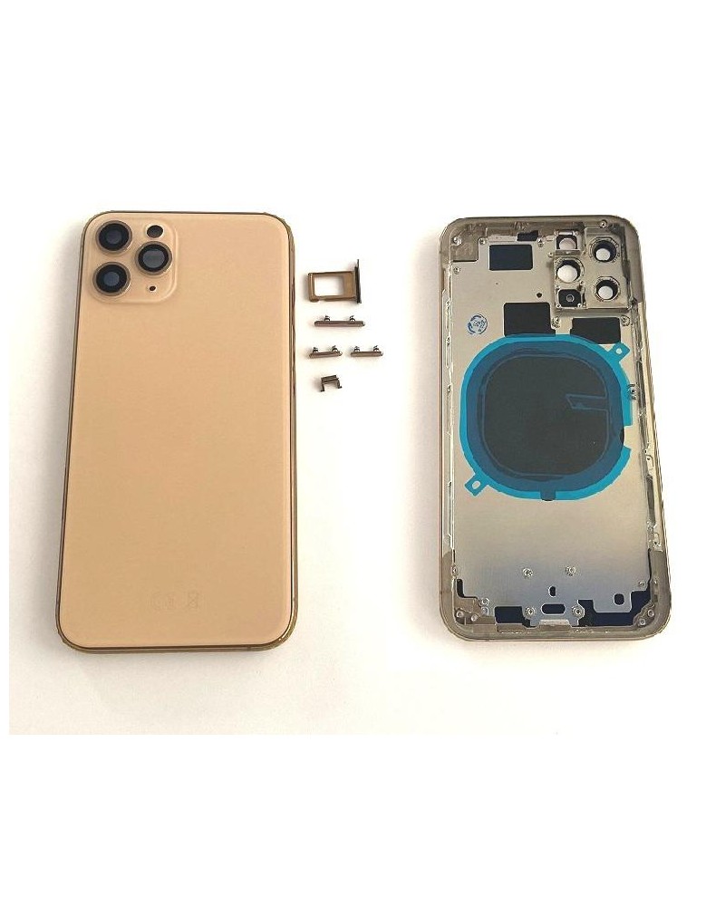 Capa ou chassis central para IPhone 11 Pro com tampa traseira - Ouro