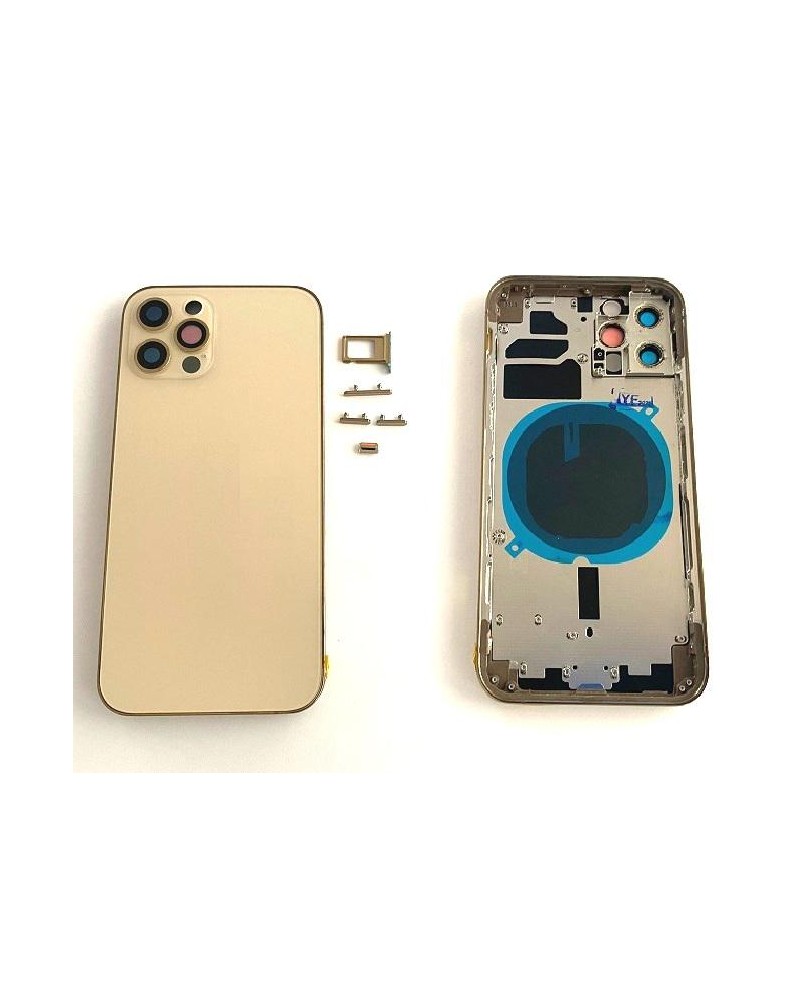 Capa ou chassis central para IPhone 12 Pro com tampa traseira - Ouro